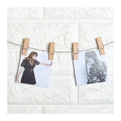 Kikkerland fotomovil con 6 clips de madera natural MH69