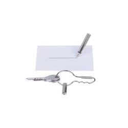 Doiy llavero con pluma color plata DYPENKESI